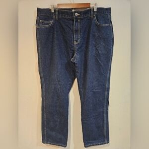 Red head flannel lined jeans